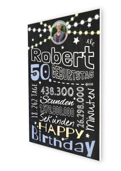 Meilensteintafel Chalkboard Geschenk 50. Geburtstag Frau Mann Personalisiert Geburtstagstafel Retro Colors Rosa Blau07