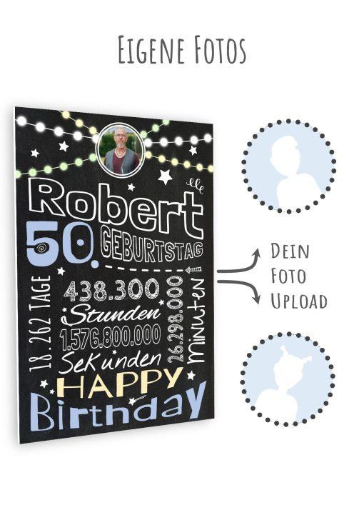 Meilensteintafel Chalkboard Geschenk 50. Geburtstag Frau Mann Personalisiert Geburtstagstafel Retro Colors Rosa Blau11