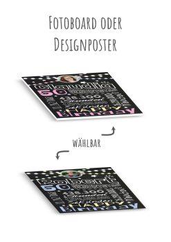 Meilensteintafel Chalkboard Geschenk 50. Geburtstag Frau Mann Personalisiert Geburtstagstafel Retro Colors Rosa Blau13