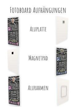 Meilensteintafel Chalkboard Geschenk 50. Geburtstag Frau Mann Personalisiert Geburtstagstafel Retro Colors Rosa Blau14