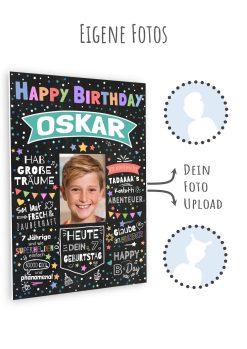 Meilensteintafel Chalkboard Geschenk 6., 7., 8., 9., 10. Geburtstag Kinder Geburtstagsposter Personalisiert Mädchen Junge Happy Birthday10