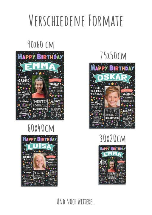 Meilensteintafel Chalkboard Geschenk 6., 7., 8., 9., 10. Geburtstag Kinder Geburtstagsposter Personalisiert Mädchen Junge Happy Birthday11