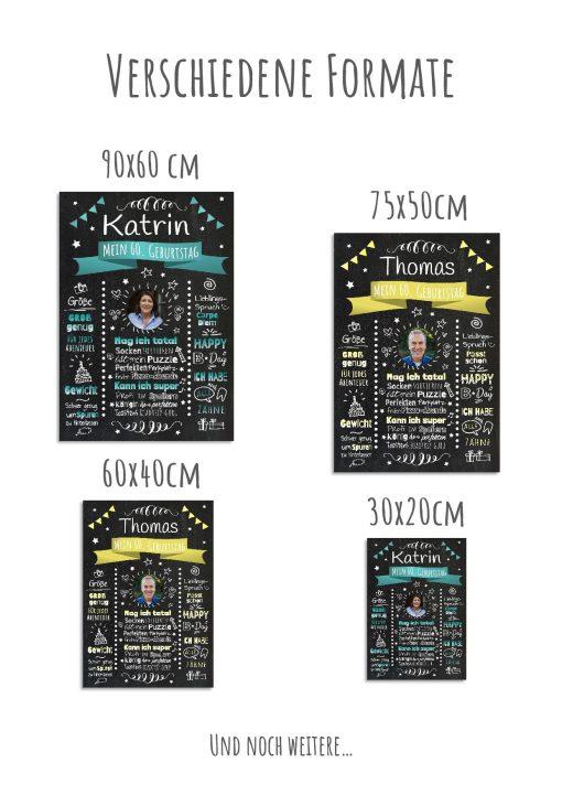 Meilensteintafel Chalkboard Geschenk 60. Geburtstag Personalisiert Witzig Geburtstagstafel Mann Frau Große Kinder12