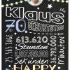 Meilensteintafel Chalkboard Geschenk 70. Geburtstag Frau Mann Personalisiert Geburtstagstafel Retro Colors Blau