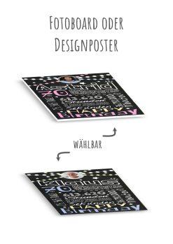 Meilensteintafel Chalkboard Geschenk 70. Geburtstag Frau Mann Personalisiert Geburtstagstafel Retro Colors Rosa Blau13