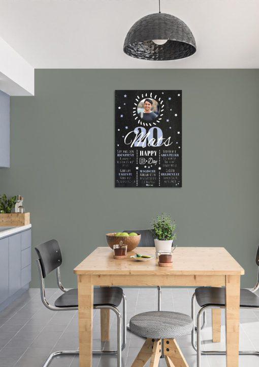 Meilensteintafel Chalkboard 20. Geburtstag Geschenk Personalisiert Geburtstagstafel Poster Frau Mann 1zigartig02