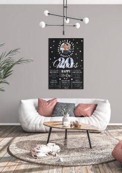 Meilensteintafel Chalkboard 20. Geburtstag Geschenk Personalisiert Geburtstagstafel Poster Frau Mann 1zigartig04