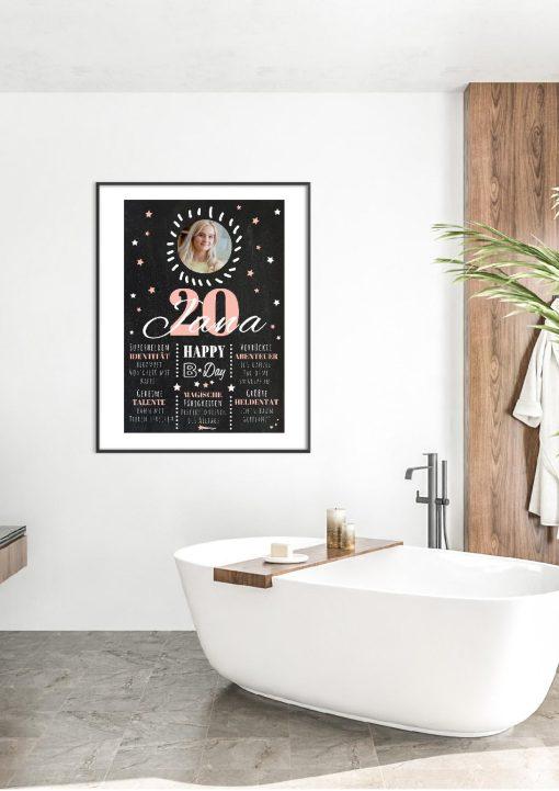 Meilensteintafel Chalkboard 20. Geburtstag Geschenk Personalisiert Geburtstagstafel Poster Frau Mann 1zigartig05