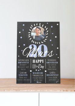 Meilensteintafel Chalkboard 20. Geburtstag Geschenk Personalisiert Geburtstagstafel Poster Frau Mann 1zigartig06