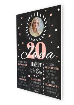 Meilensteintafel Chalkboard 20. Geburtstag Geschenk Personalisiert Geburtstagstafel Poster Frau Mann 1zigartig07