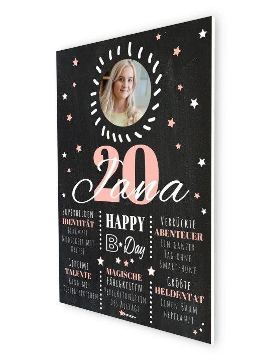 Meilensteintafel Chalkboard 20. Geburtstag Geschenk Personalisiert Geburtstagstafel Poster Frau Mann 1zigartig07
