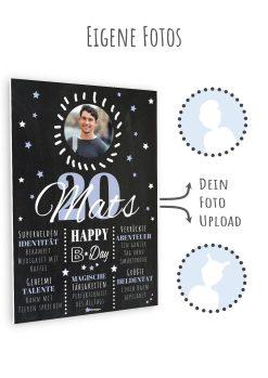 Meilensteintafel Chalkboard 20. Geburtstag Geschenk Personalisiert Geburtstagstafel Poster Frau Mann 1zigartig11