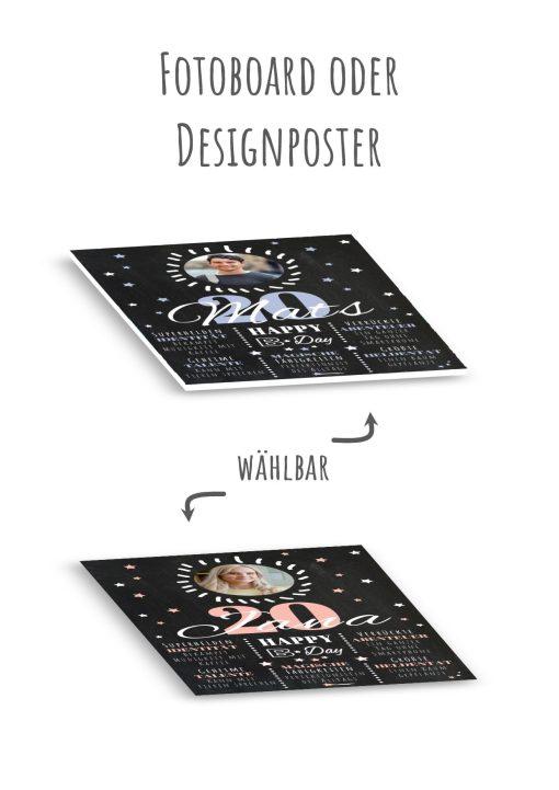 Meilensteintafel Chalkboard 20. Geburtstag Geschenk Personalisiert Geburtstagstafel Poster Frau Mann 1zigartig13