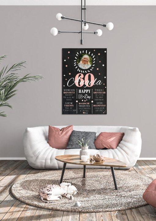 Meilensteintafel Chalkboard 60. Geburtstag Geschenk Personalisiert Geburtstagstafel Poster Frau Mann 1zigartig04