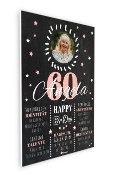 Meilensteintafel Chalkboard 60. Geburtstag Geschenk Personalisiert Geburtstagstafel Poster Frau Mann 1zigartig08