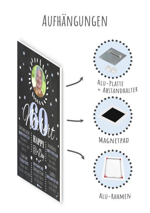 Meilensteintafel Chalkboard 60. Geburtstag Geschenk Personalisiert Geburtstagstafel Poster Frau Mann 1zigartig10