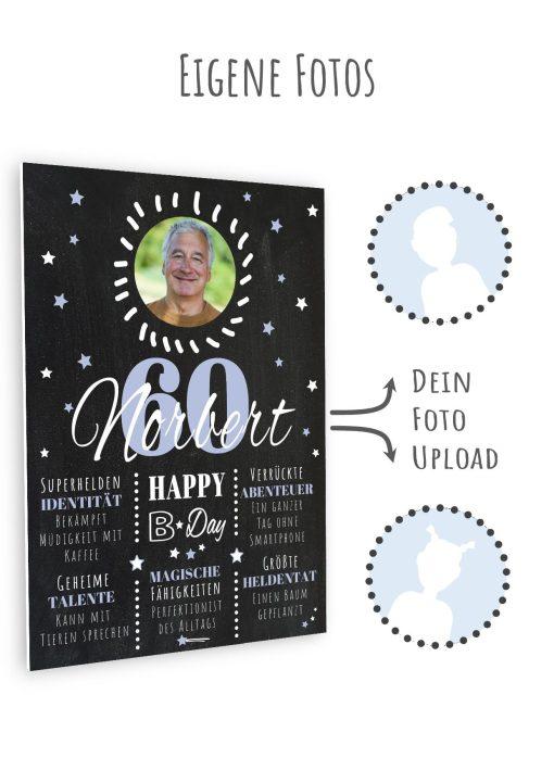 Meilensteintafel Chalkboard 60. Geburtstag Geschenk Personalisiert Geburtstagstafel Poster Frau Mann 1zigartig11