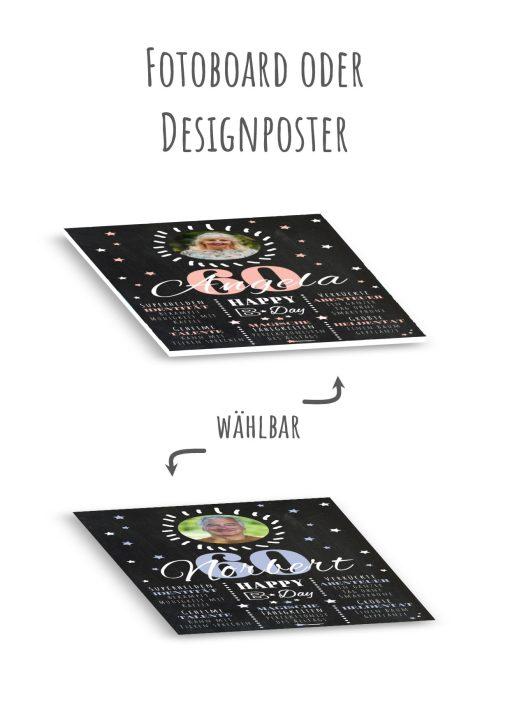 Meilensteintafel Chalkboard 60. Geburtstag Geschenk Personalisiert Geburtstagstafel Poster Frau Mann 1zigartig13