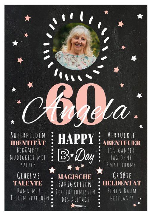 Meilensteintafel Chalkboard 60. Geburtstag Geschenk Personalisiert Geburtstagstafel Poster Mann Frau 1zigartig 2