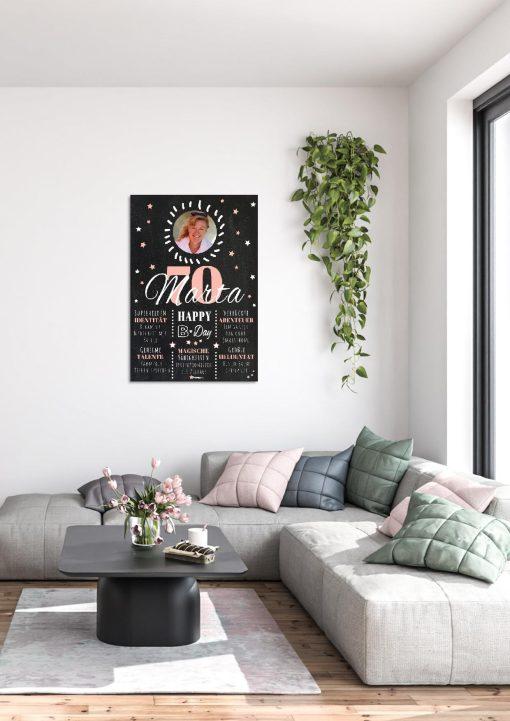 Meilensteintafel Chalkboard 70. Geburtstag Geschenk Personalisiert Geburtstagstafel Poster Frau Mann 1zigartig01