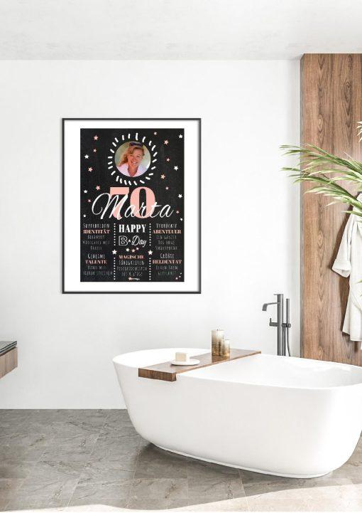 Meilensteintafel Chalkboard 70. Geburtstag Geschenk Personalisiert Geburtstagstafel Poster Frau Mann 1zigartig05