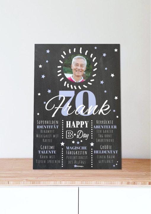 Meilensteintafel Chalkboard 70. Geburtstag Geschenk Personalisiert Geburtstagstafel Poster Frau Mann 1zigartig06