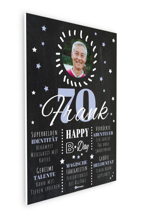 Meilensteintafel Chalkboard 70. Geburtstag Geschenk Personalisiert Geburtstagstafel Poster Frau Mann 1zigartig08