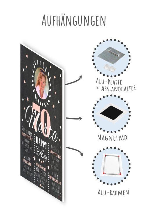 Meilensteintafel Chalkboard 70. Geburtstag Geschenk Personalisiert Geburtstagstafel Poster Frau Mann 1zigartig10