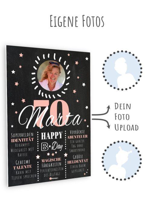 Meilensteintafel Chalkboard 70. Geburtstag Geschenk Personalisiert Geburtstagstafel Poster Frau Mann 1zigartig11