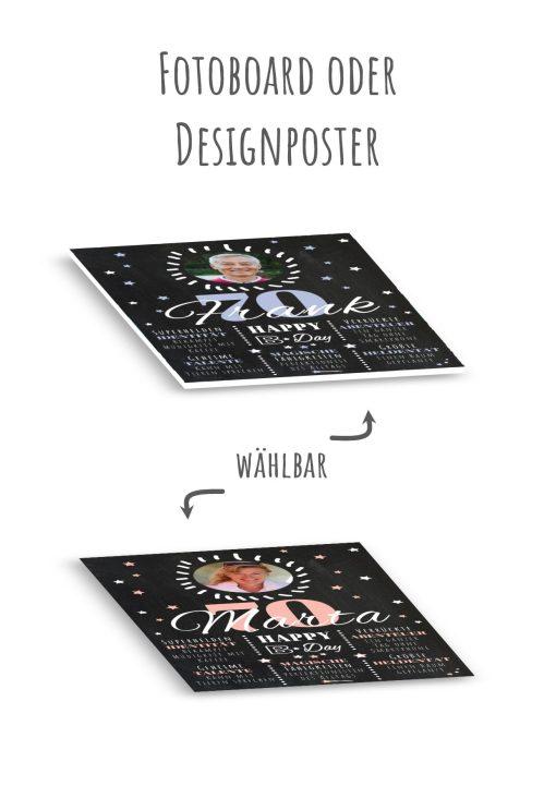 Meilensteintafel Chalkboard 70. Geburtstag Geschenk Personalisiert Geburtstagstafel Poster Frau Mann 1zigartig13