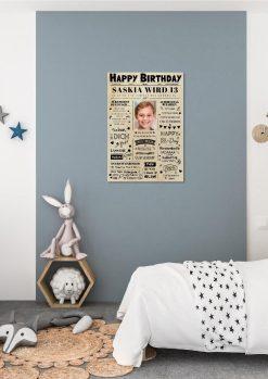 Meilensteintafel Chalkboard Geschenk 13. Geburtstag Zeitung Geburtstagsposter Personalisiert Teenager Mädchen Junge Happy News01