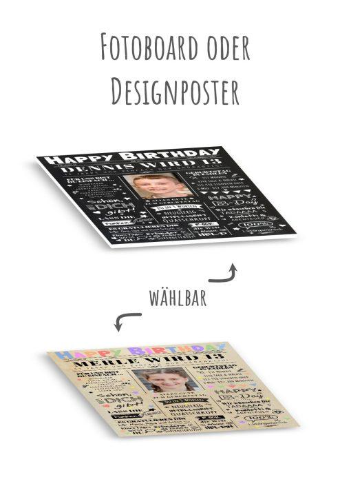 Meilensteintafel Chalkboard Geschenk 13. Geburtstag Zeitung Geburtstagsposter Personalisiert Teenager Mädchen Junge Happy News12