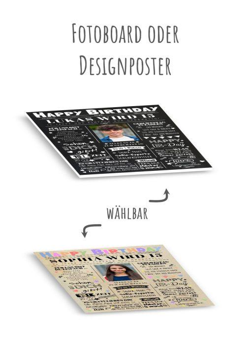 Meilensteintafel Chalkboard Geschenk 15. Geburtstag Zeitung Geburtstagsposter Personalisiert Teenager Mädchen Junge Happy News 012