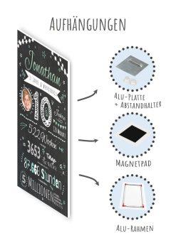 Meilensteintafel Chalkboard Geschenk 10. Geburtstag Personalisiert Junge Mädchen Geburtstagstafel Happy Lights09