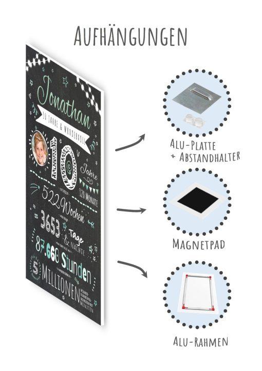 Meilensteintafel Chalkboard Geschenk 10. Geburtstag Personalisiert Junge Mädchen Geburtstagstafel Happy Lights09