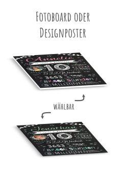Meilensteintafel Chalkboard Geschenk 10. Geburtstag Personalisiert Junge Mädchen Geburtstagstafel Happy Lights12