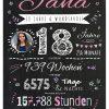 Meilensteintafel Chalkboard Geschenk 18. Geburtstag Personalisiert Volljährigkeit Junge Mädchen Geburtstagstafel Happy Lights Rosa