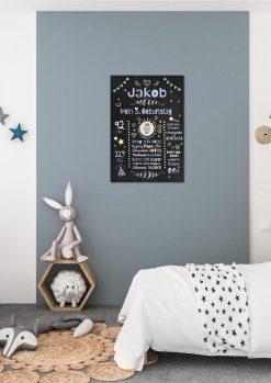 Meilensteintafel Chalkboard Geschenk 3. Geburtstag Personalisiert Geburtstagstafel Mädchen Junge01