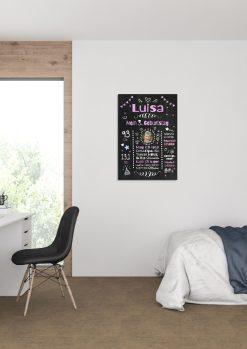 Meilensteintafel Chalkboard Geschenk 3. Geburtstag Personalisiert Geburtstagstafel Mädchen Junge03