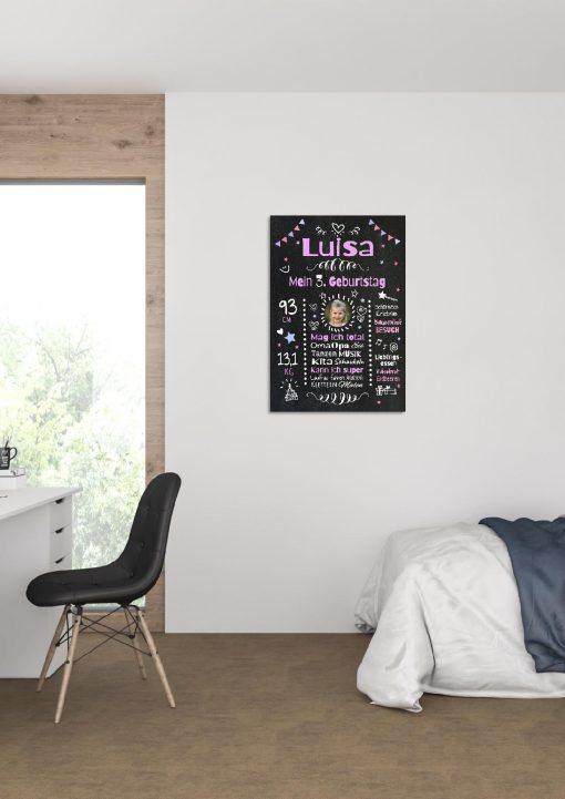 Meilensteintafel Chalkboard Geschenk 3. Geburtstag Personalisiert Geburtstagstafel Mädchen Junge03