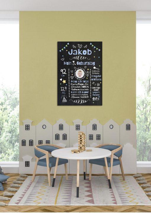 Meilensteintafel Chalkboard Geschenk 3. Geburtstag Personalisiert Geburtstagstafel Mädchen Junge04