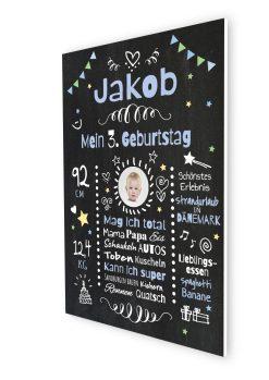 Meilensteintafel Chalkboard Geschenk 3. Geburtstag Personalisiert Geburtstagstafel Mädchen Junge06