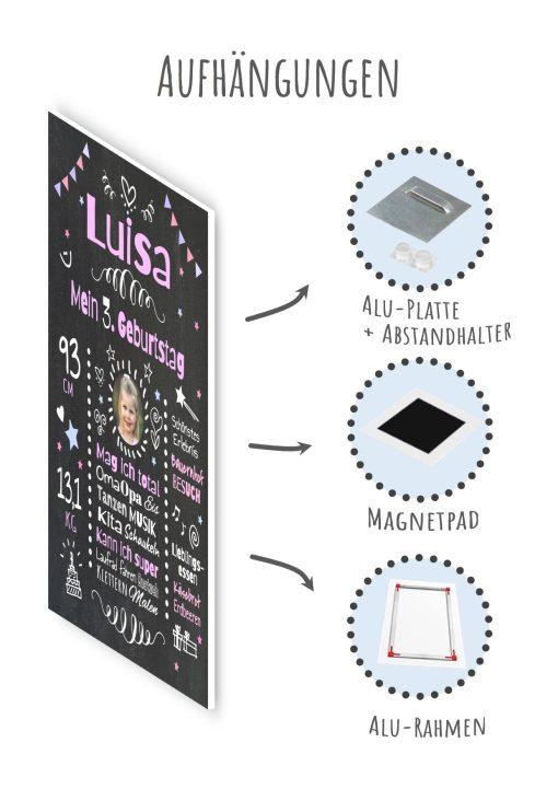 Meilensteintafel Chalkboard Geschenk 3. Geburtstag Personalisiert Geburtstagstafel Mädchen Junge09