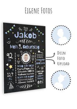 Meilensteintafel Chalkboard Geschenk 3. Geburtstag Personalisiert Geburtstagstafel Mädchen Junge10