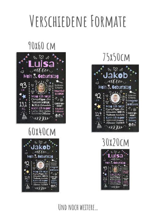 Meilensteintafel Chalkboard Geschenk 3. Geburtstag Personalisiert Geburtstagstafel Mädchen Junge11