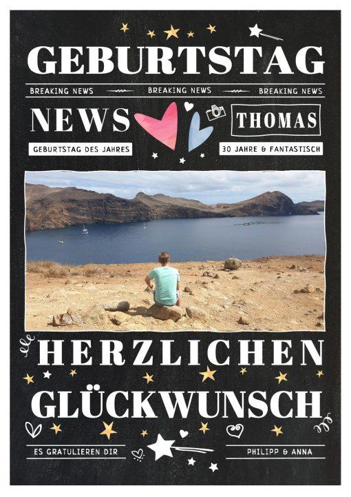 Meilensteintafel Chalkboard Geschenk 30. Geburtstag Personalisiert Mann Frau Geburtstagstafel News 2