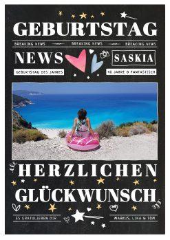 Meilensteintafel Chalkboard Geschenk 40. Geburtstag Personalisiert Mann Frau Geburtstagstafel News