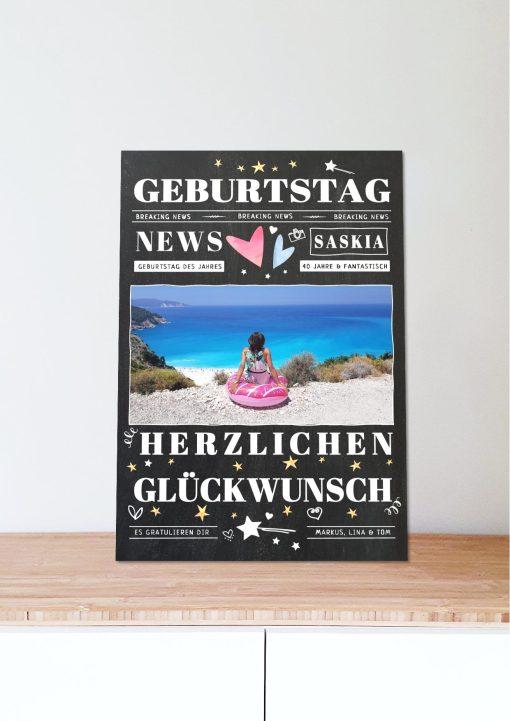 Meilensteintafel Chalkboard Geschenk 40. Geburtstag Personalisiert Mann Frau Geburtstagstafel News06
