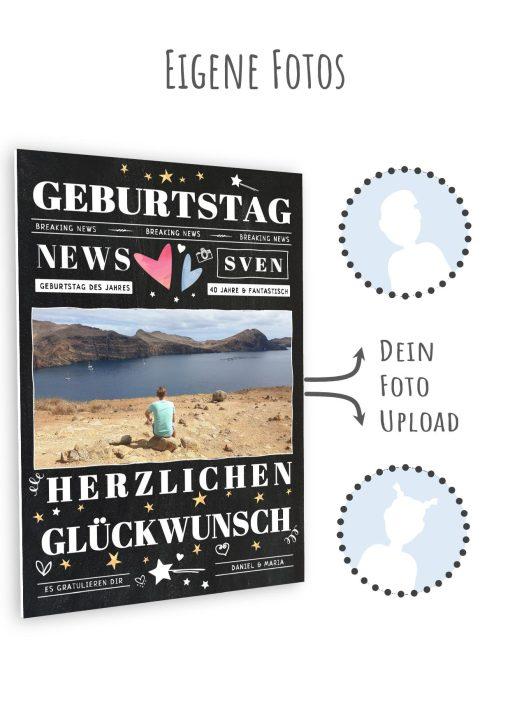 Meilensteintafel Chalkboard Geschenk 40. Geburtstag Personalisiert Mann Frau Geburtstagstafel News11