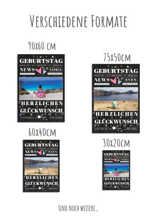 Meilensteintafel Chalkboard Geschenk 40. Geburtstag Personalisiert Mann Frau Geburtstagstafel News12